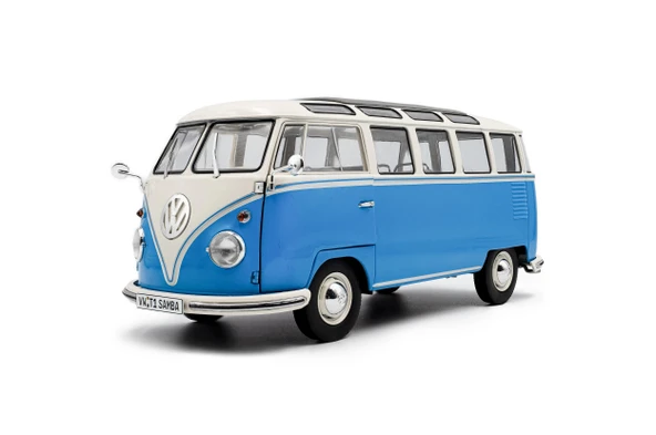 Solido S1813401 1/18 Volkswagen T1 Samba – BLUE / WHITE – 1962 ürün görseli 1