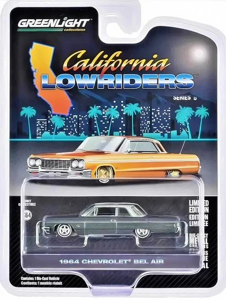 Greenlight 1/64 California Lowriders Series 6- 1964 Chevrolet Bel Air 63070-D ürün görseli 1