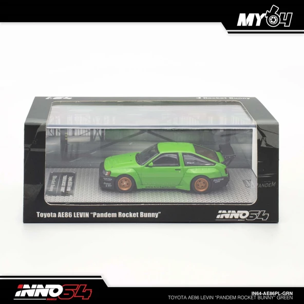 Inno 1/64 Toyota AE86 Levin " Pandem Rocket Bunny" Green ürün görseli 1