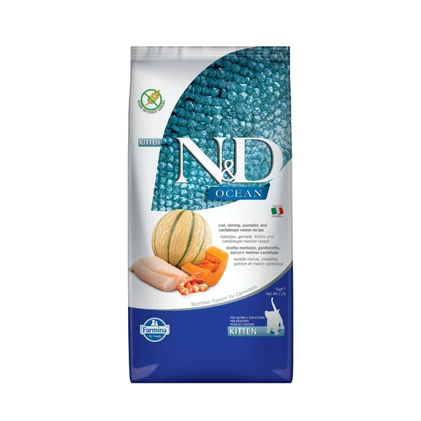 N&D Ocean Morina Balkabağı Karides Kavun Yavru Kedi Maması 5 kg ürün görseli 1