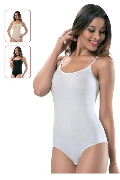 Tutku 6lı Kadın İp Askılı Kancalı Çıtçıtlı Body Likralı Zıbın 0148 ürün görseli 1