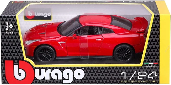 Burago 18-21082 1/24 2017 Nissan GT-R - Red ürün görseli 1
