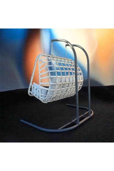 FYAQA HOME Çift Kişilik Rattan Örgü Salıncak , Hamak Bej 190 x 200 ürün görseli 1