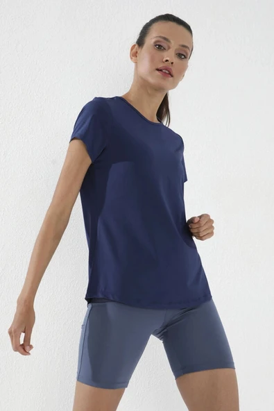 Tommy Life Standart Kalıp O Yaka Basic Kısa Kol Kadın T-Shirt İndigo 97144 ürün görseli 1