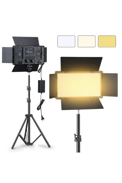 Dymax Profesyonel Led Işık 600 Ledli Dslr Fotoğraf Makinesi Video Kamera Işığı Set 2m Işık Ayağı ürün görseli 1