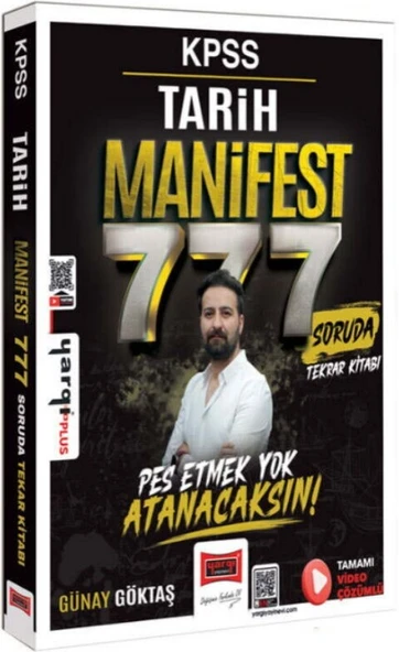 KPSS Tarih Manifest Serisi 777 Soruda Tamamı Video Çözümlü Tekrar Kitabı Yargı Yayınları ürün görseli 1