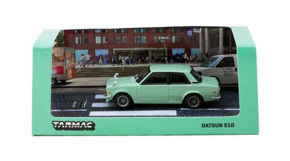 Tarmac Works 1/64 Datsun 510 Light Green - ROAD64 T64R-052-GR ürün görseli 1