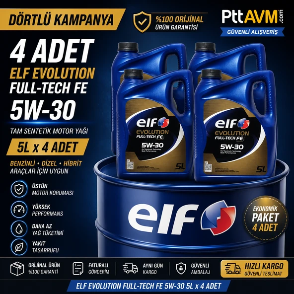 Elf Evolution Full-Tech FE 5W-30 5 lt Motor Yağı -4'lü Kampanya ürün görseli 1