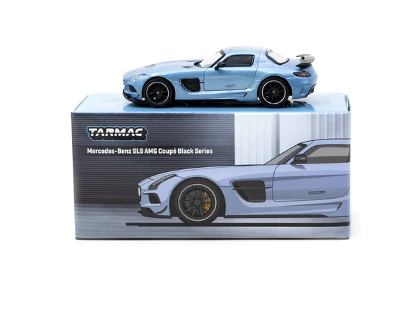 Tarmac Works 1/64 Mercedes-Benz SLS AMG Coupé Black Series Matte Blue - GLOBAL64 ürün görseli 1