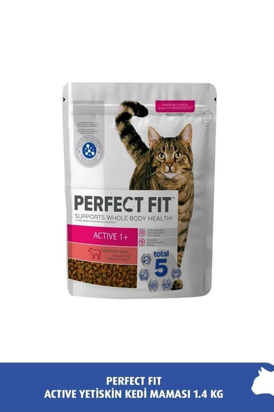 Perfect Fit Active Yetişkin Sığırlı Kedi Kuru Mama 1.4 Kg ürün görseli 1