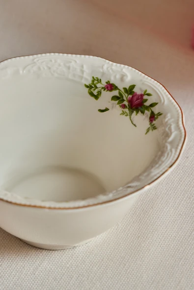 Karaca Vintage Rose Çerezlik 12 cm Krem - Resim 4