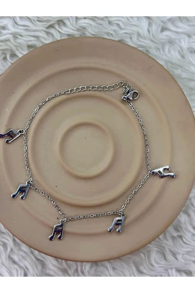 Nota Figürlü Minimal Silver Halhal ürün görseli 1