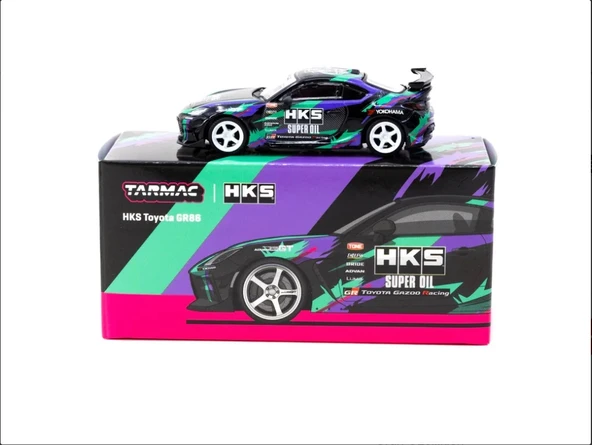 Tarmac Works 1/64 HKS Toyota GR86 Black - GLOBAL64 T64G-038-BK ürün görseli 1