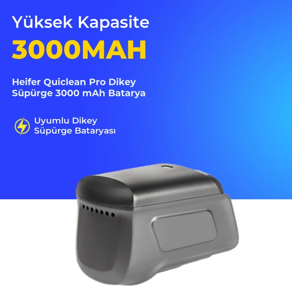 Heifer Quiclean Pro Dikey Süpürge 3000 mAh Batarya ürün görseli 1