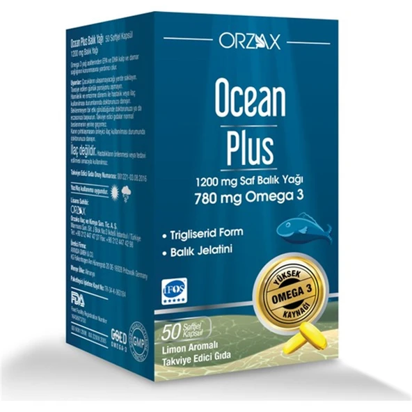 Ocean Plus 1200 mg 50 Kapsül Balık Yağı ürün görseli 1