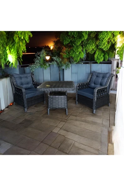 FYAQA HOME Bahçe Takımı - Balkon Takımı 1+1 Siyah ürün görseli 1