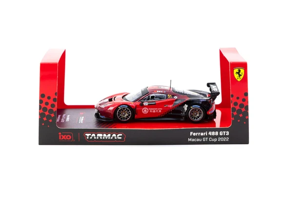 Tarmac Works X iXO Models 1/64 Ferrari 488 GT3 Macau GT Cup 2022 Harmony Racing #51 - HOBBY64 ürün görseli 1
