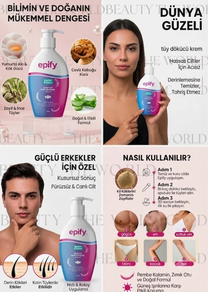 %100 Organik İçerikli Tüy Dökücü Krem Hassas Bölgeler İçin Doğal Bakım 250ml ürün görseli 1