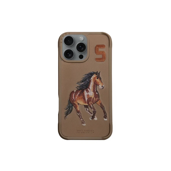 Santa Barbara Polo Racquet Club iPhone 16 Pro Max Kılıf 3Boyutlu PU Deri Boris İçi Süet Kapak ürün görseli 1