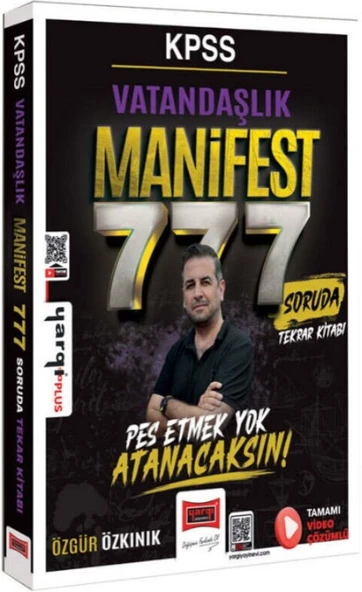 KPSS Vatandaşlık Manifest Serisi 777 Soruda Tamamı Video Çözümlü Tekrar Kitabı Yargı Yayınları ürün görseli 1