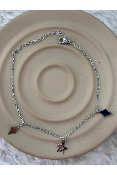 Yıldız ve Geometrik Detaylı Silver Halhal ürün görseli 1
