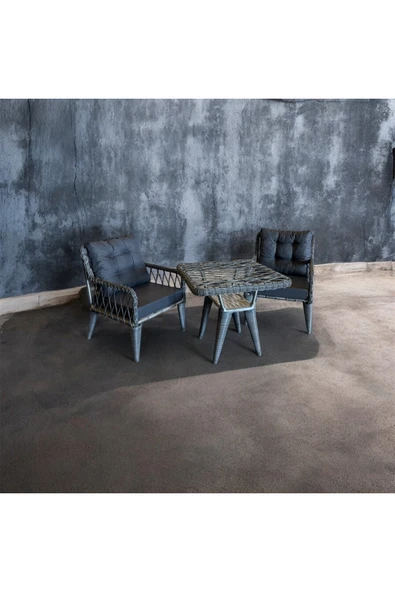 FYAQA HOME Bahçe Takımı - Balkon Takımı 1+1 Siyah ürün görseli 1