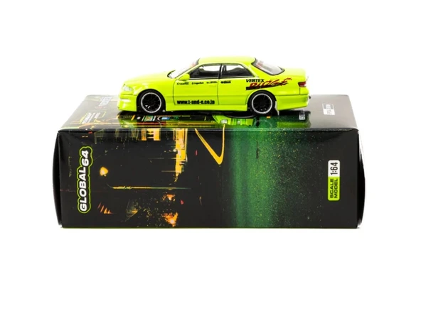 Tarmac Works 1/64 VERTEX Toyota Mark II JZX100 Light Green - Tokyo Auto Salon 2025 Special Edition ürün görseli 1