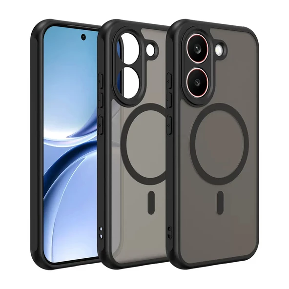 Xiaomi Poco X8 Pro Kılıf MagSafe Şarj Özellikli Kamera Korumalı Arkası Buzlu Şeffaf Lunex Kapak ürün görseli 1