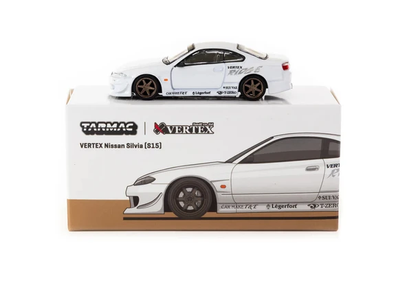 Tarmac Works 1/64 VERTEX Nissan Silvia S15 White Metallic - Lamley Special Edition - GLOBAL64 ürün görseli 1