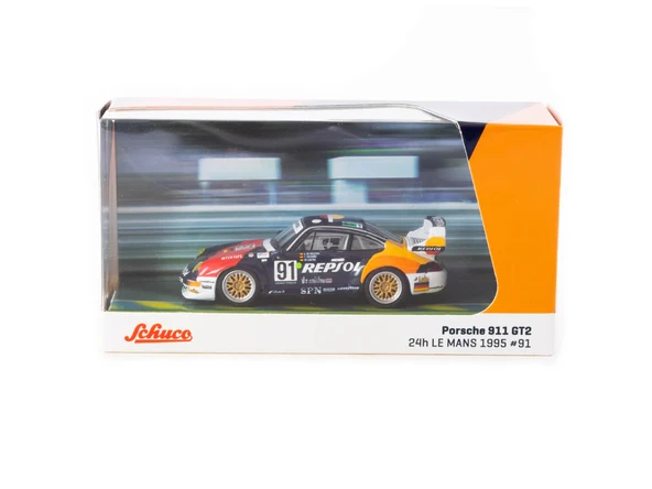 Tarmac Works X Schuco 1/64 Porsche 911 GT2 24h LE MANS 1995 #91 - COLLAB64 ürün görseli 1