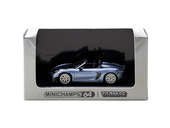 Minichamps X Tarmac Works 1/64 Porsche 718 Spyder RS Vanadium Grey Metallic ürün görseli 1