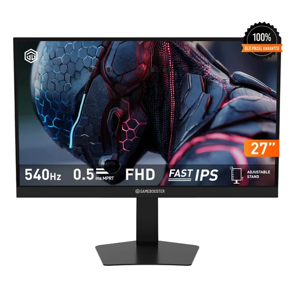 GameBooster GB-27F540FP 27'' 540Hz FHD Fast IPS 0.5ms 2*HDMI + 2*DP HDR400 Hoparlörlü Pivot Flat Gaming Monitör ürün görseli 1