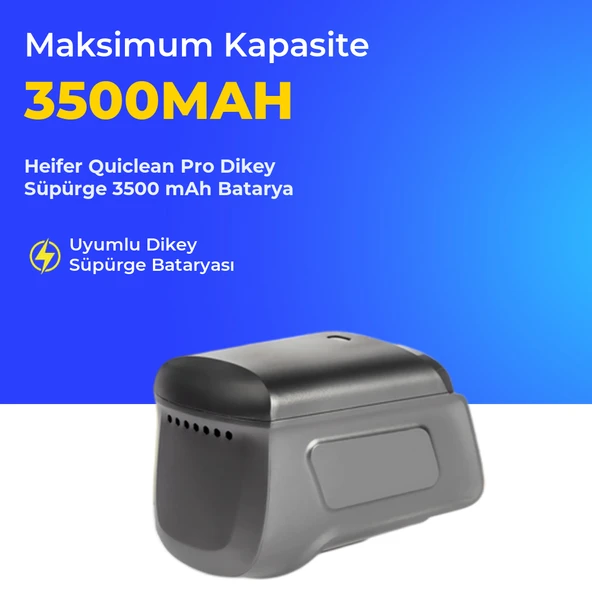 Heifer Quiclean Pro Dikey Süpürge 3500 mAh Batarya ürün görseli 1
