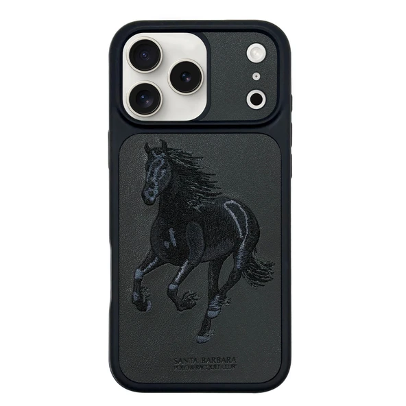 Santa Barbara Polo Racquet Club  iPhone 17 Pro Kılıf 3Boyutlu PU Deri Boris İçi Süet Kapak ürün görseli 1