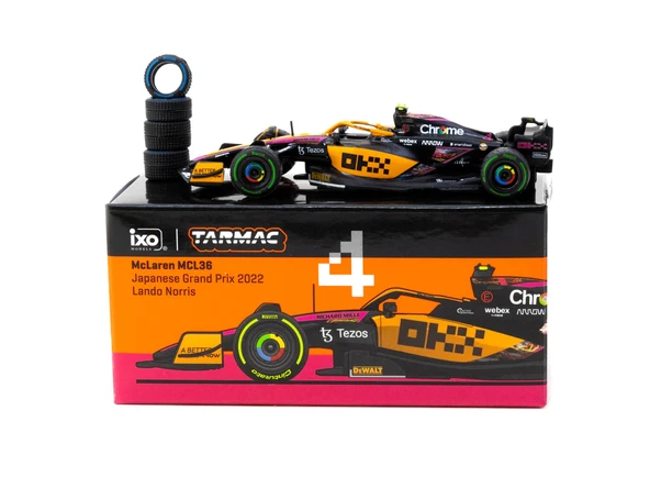 Tarmac Works 1/64 McLaren MCL36 Japanese Grand Prix 2022 Lando Norris #4 - GLOBAL64 ürün görseli 1