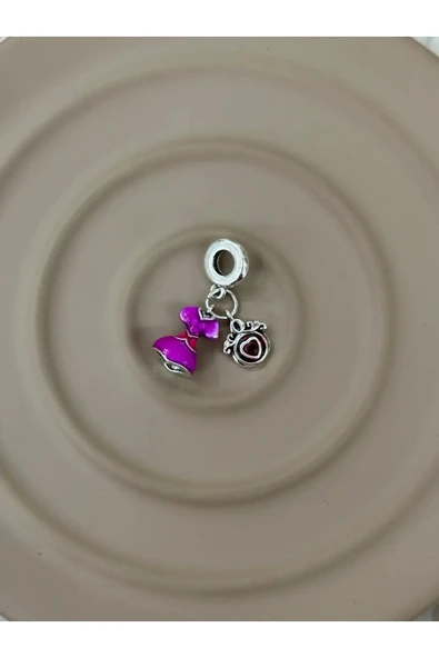 “Pink Elegance” Elbise ve Parfüm Şişesi Charm ürün görseli 1