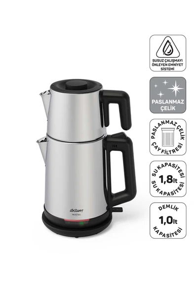 ArzumAR3158 Neosteel Inox Çay Makinesi ürün görseli 1
