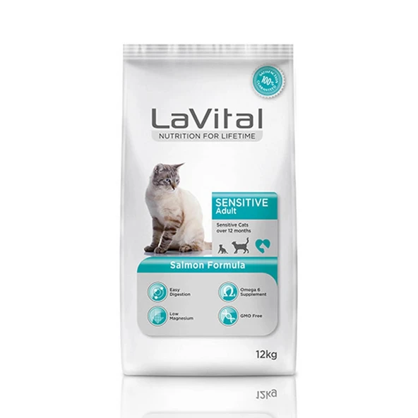 LaVital Somonlu Sensitive Yetişkin Kedi Maması 12kg ürün görseli 1