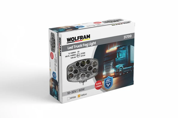 Ledli Sis Lambası (Dikdörtgen) 60 Watt Sarı - Beyaz E9 Belgeli - WOLFRAM 31700 ürün görseli 1