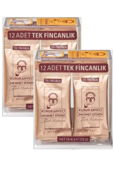 Mehmet Efendi Tek Fincalık Türk Kahvesi 6 gr x 12 Adet x 2 Adet ürün görseli 1