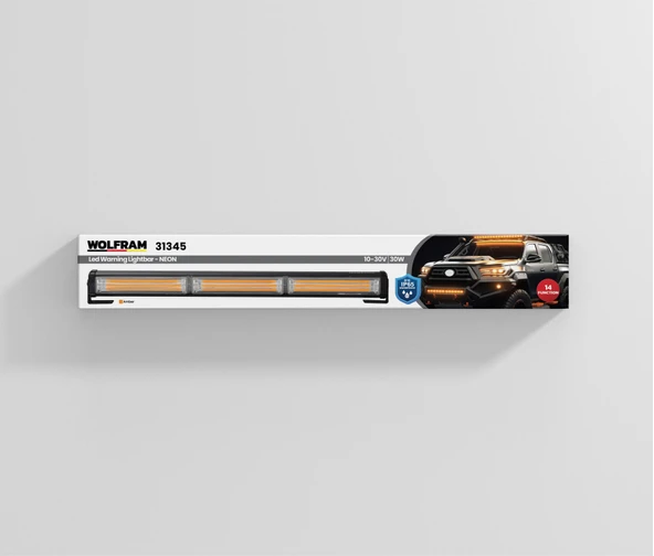Led İkaz Lambası NEON 14 Fonksiyon 45 cm 10/30V E-Belgeli 30W - WOLFRAM 31345 ürün görseli 1