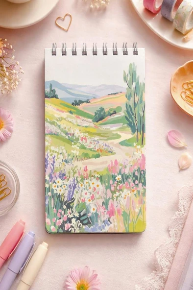 Lizy Spiralli 4 Bölmeli Küçük Bloknot / 10x19cm / Yapılacaklar Listesi, Haftalık Planlayıcı, Not Defteri Model-3 ürün görseli 1