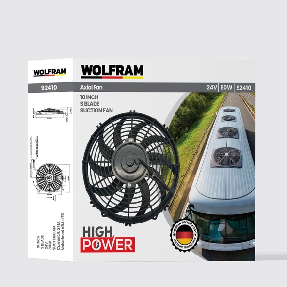 AXİAL FAN 10 İNCH S KANAT WOLFRAM 92410 ürün görseli 1