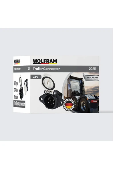 7'li S Tip Plastik Tır Dorse Fişi Dişi Beyaz Kapak - WOLFRAM 70211 ürün görseli 1