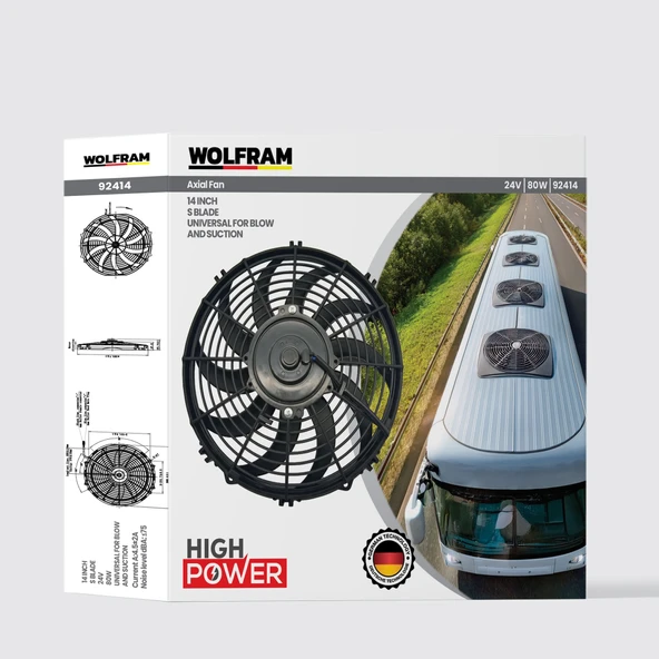 AXİAL FAN 14 İNCH S KANAT WOLFRAM 92414 ürün görseli 1