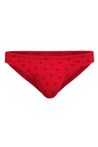 Erkek Kalp Desenli Kırmızı Pamuklu Klasik Slip Külot ürün görseli 1