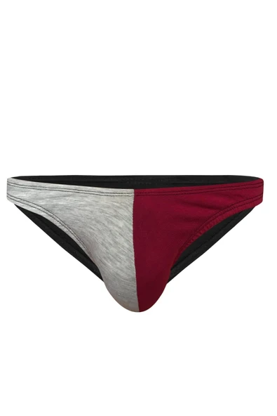 Erkek Gri Bordo Pamuklu Klasik Slip Külot ürün görseli 1