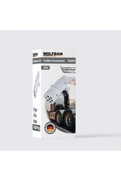 7'li S Tip Plastik Tır Dorse Fişi Beyaz Erkek - WOLFRAM 70209 ürün görseli 1