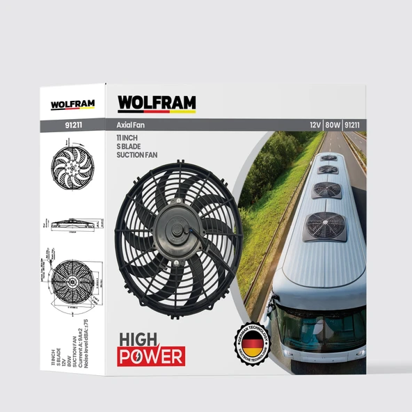 AXİAL FAN 11 İNCH S KANAT WOLFRAM 91211 ürün görseli 1