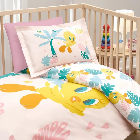 Özdilek Ranforce Bebek Nevresim Takımı Tweety Tropic Pembe ürün görseli 1